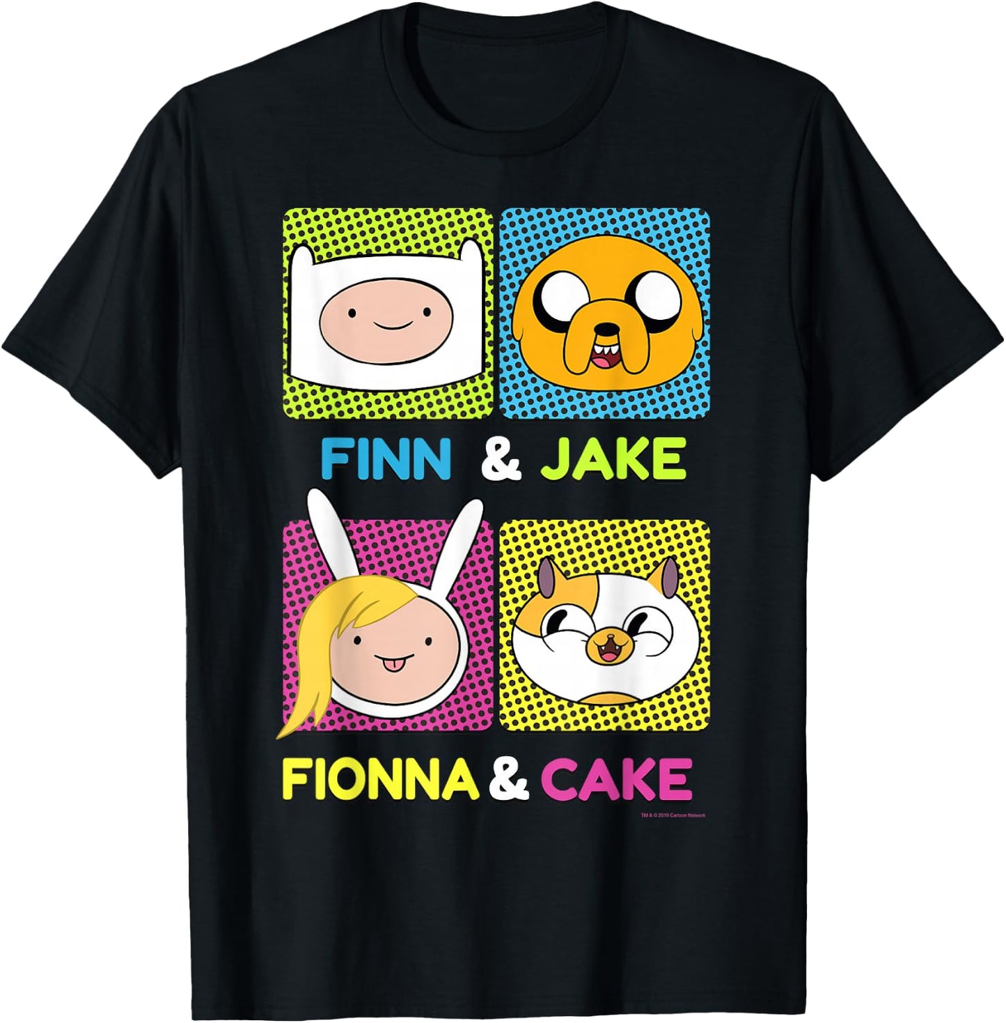 CN Adventure Time Finn & Jake Fionna & Cake Box Up T-Shirt - T-Shirt | Black