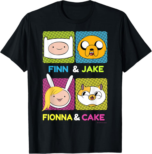 CN Adventure Time Finn & Jake Fionna & Cake Box Up T-Shirt - T-Shirt | Black