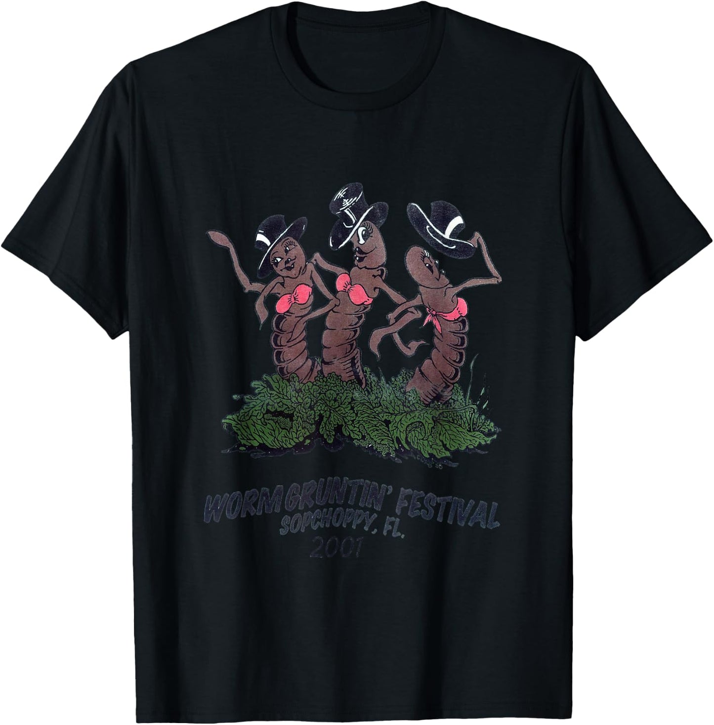 2001 Sopchoppy Worm Grunting Festival T-Shirt - T-Shirt | Black