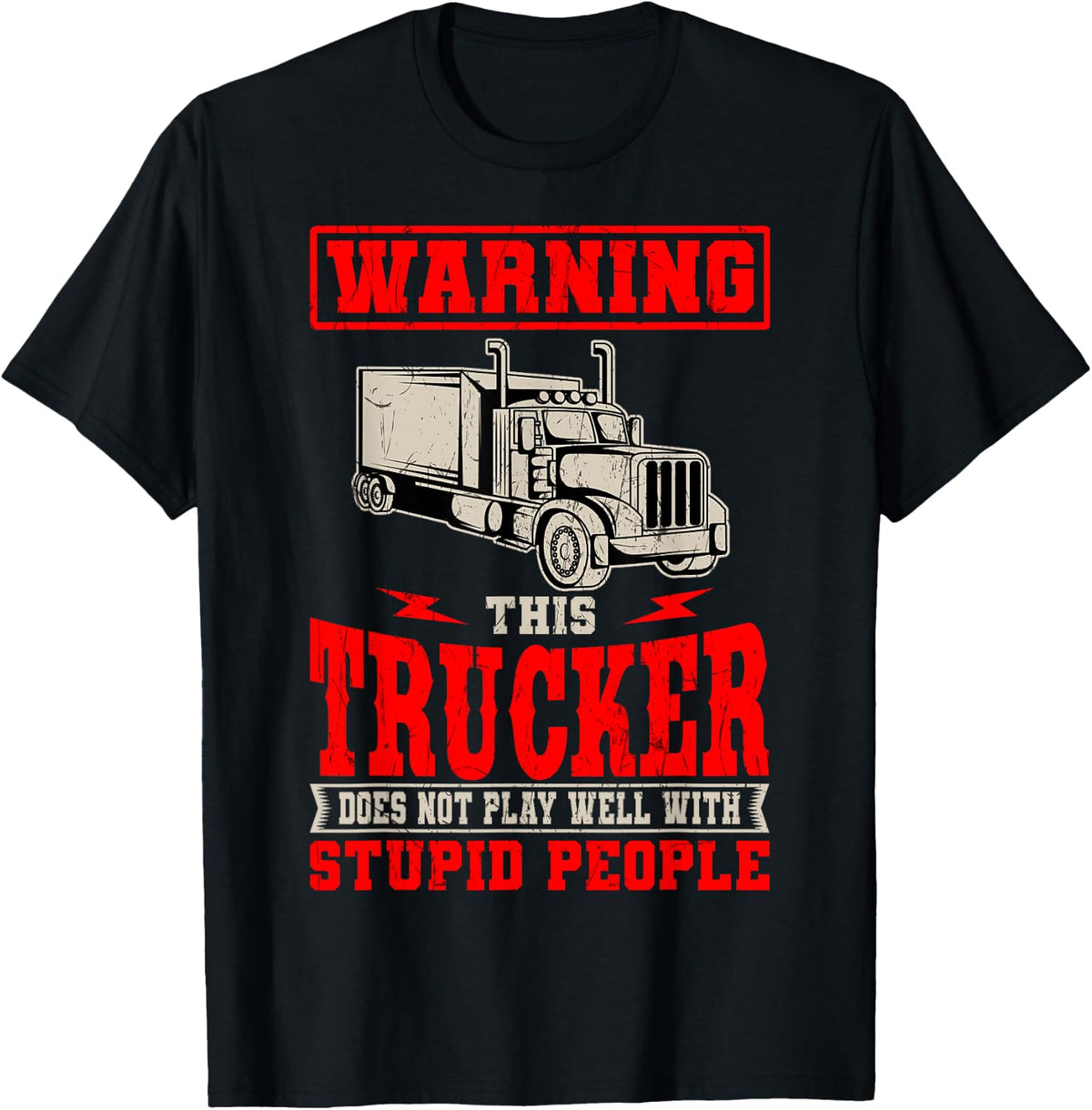Truck Driver Trucker Teamster LGV Truckie Vehicle Driving T-Shirt - T-Shirt | Black