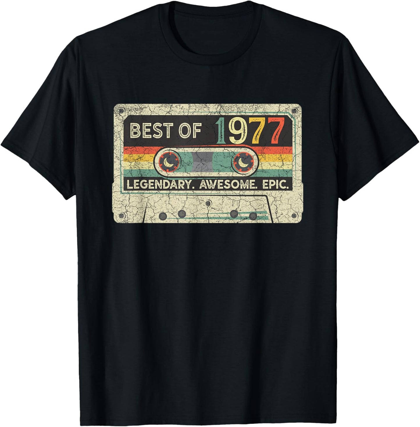 Vintage 1977 Limited Edition Cassette Tape 45th Birthday T-Shirt - T-Shirt | Black