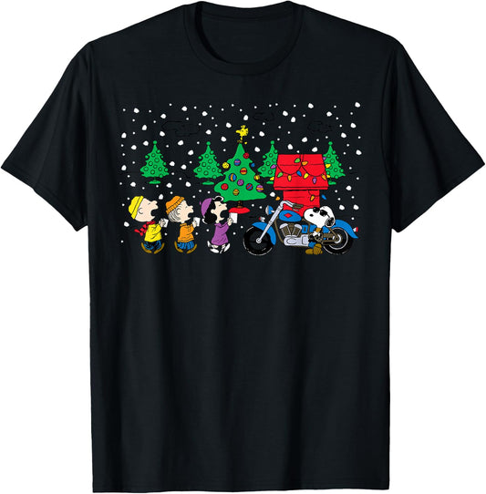 Peanuts Snoopy Holiday Cool Caroling T-Shirt - T-Shirt | Black