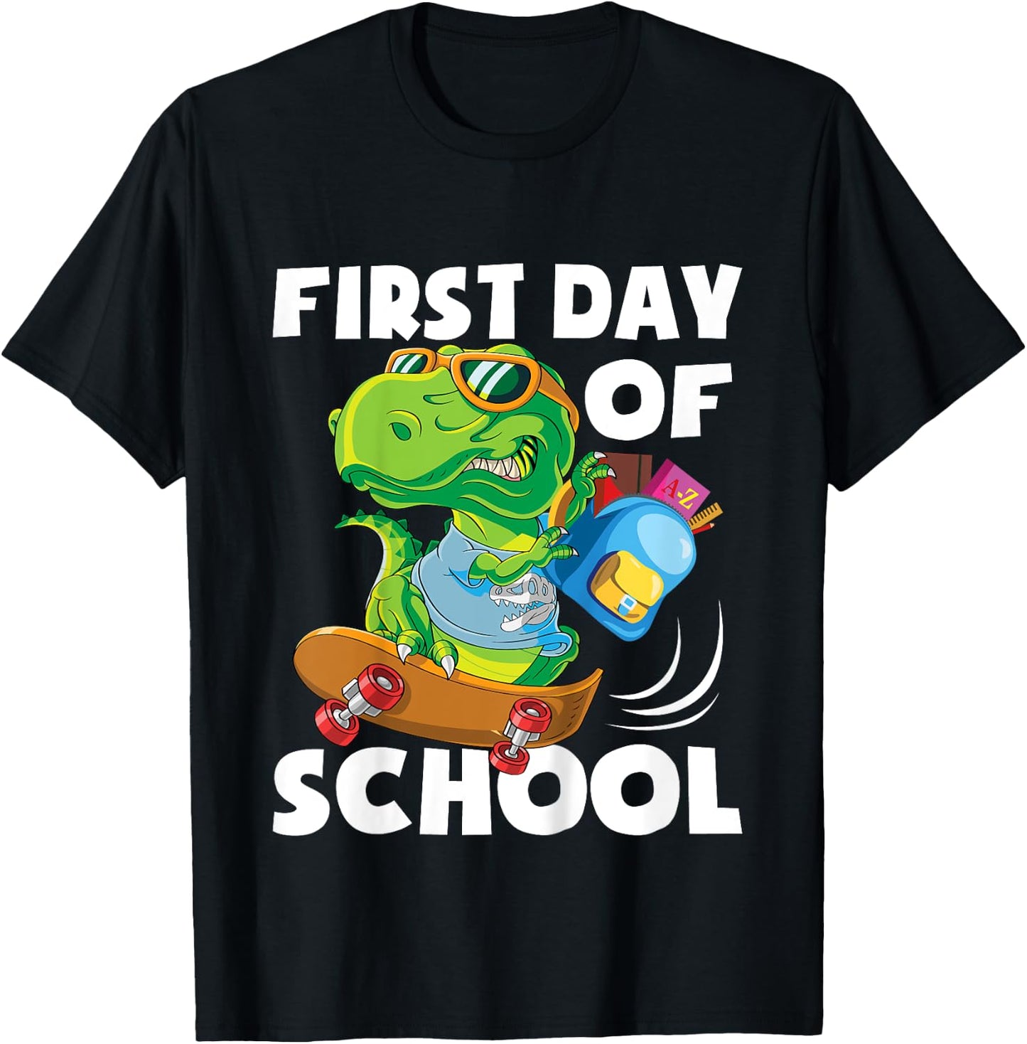 First Day Of School - Student Dino Kindergarten T-Shirt - T-Shirt | Black