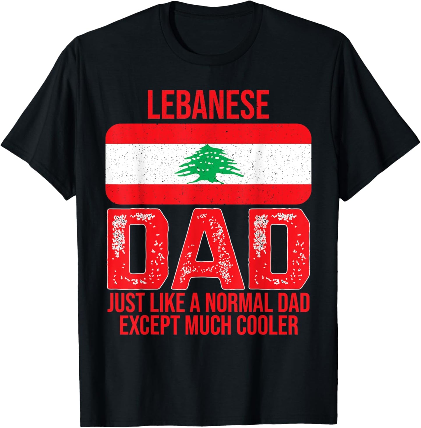 Vintage Lebanese Dad Lebanon Flag Design For Father's Day T-Shirt - T-Shirt | Black