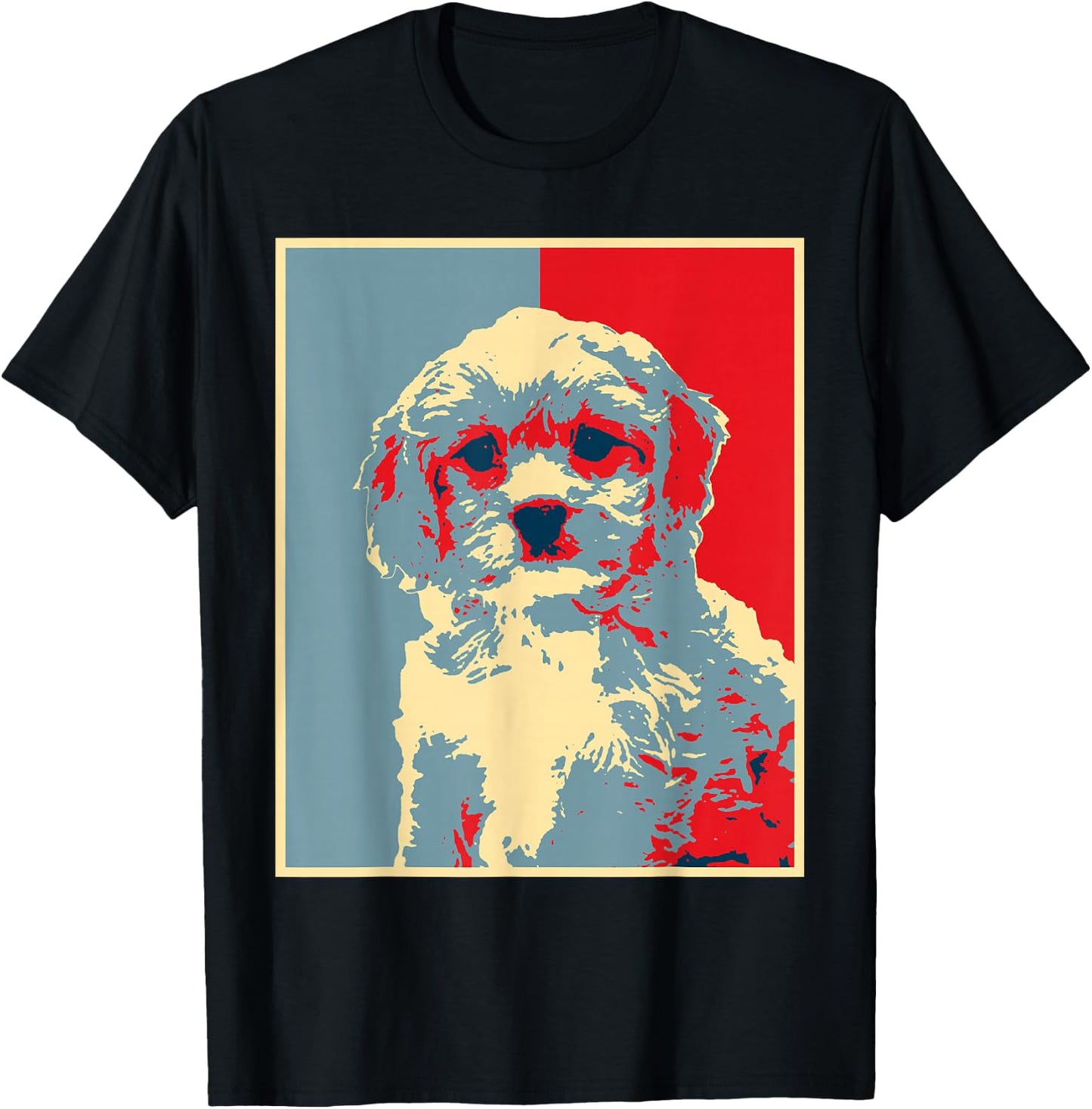 Retro Cavachon Gift Dog Owner Dog Artwork - Vintage Silhouette Cavachon Black T-Shirt - T-Shirt | Black