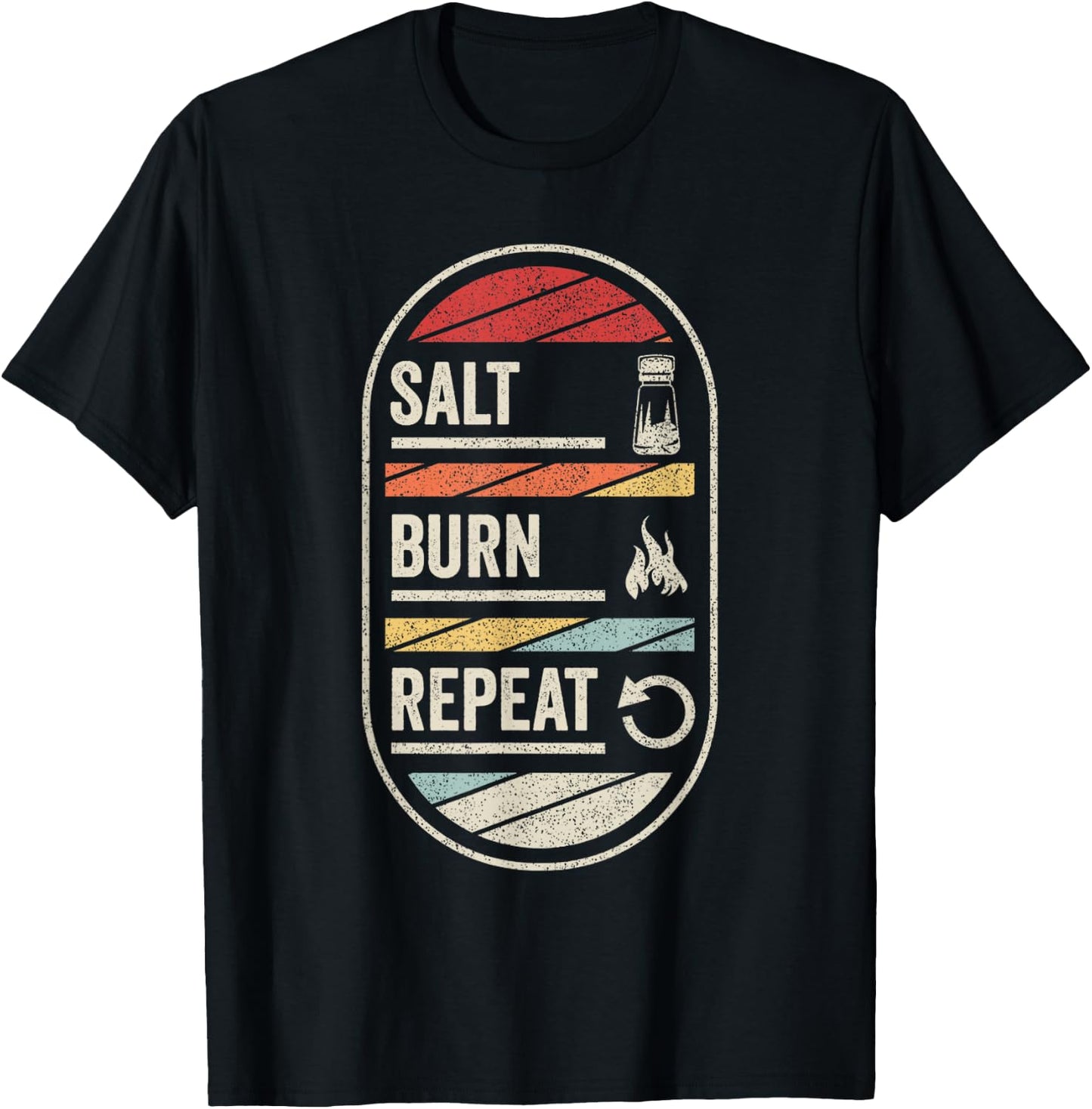 Retro Supernatural Quotes Salt, Burn, Repeat! Quotes Fiction T-Shirt - T-Shirt | Black