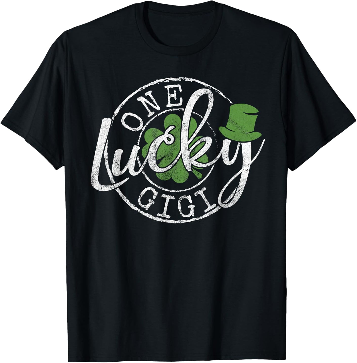 One Lucky Gigi Funny Irish Clovers Grandma St Patrick's Day T-Shirt - T-Shirt | Black