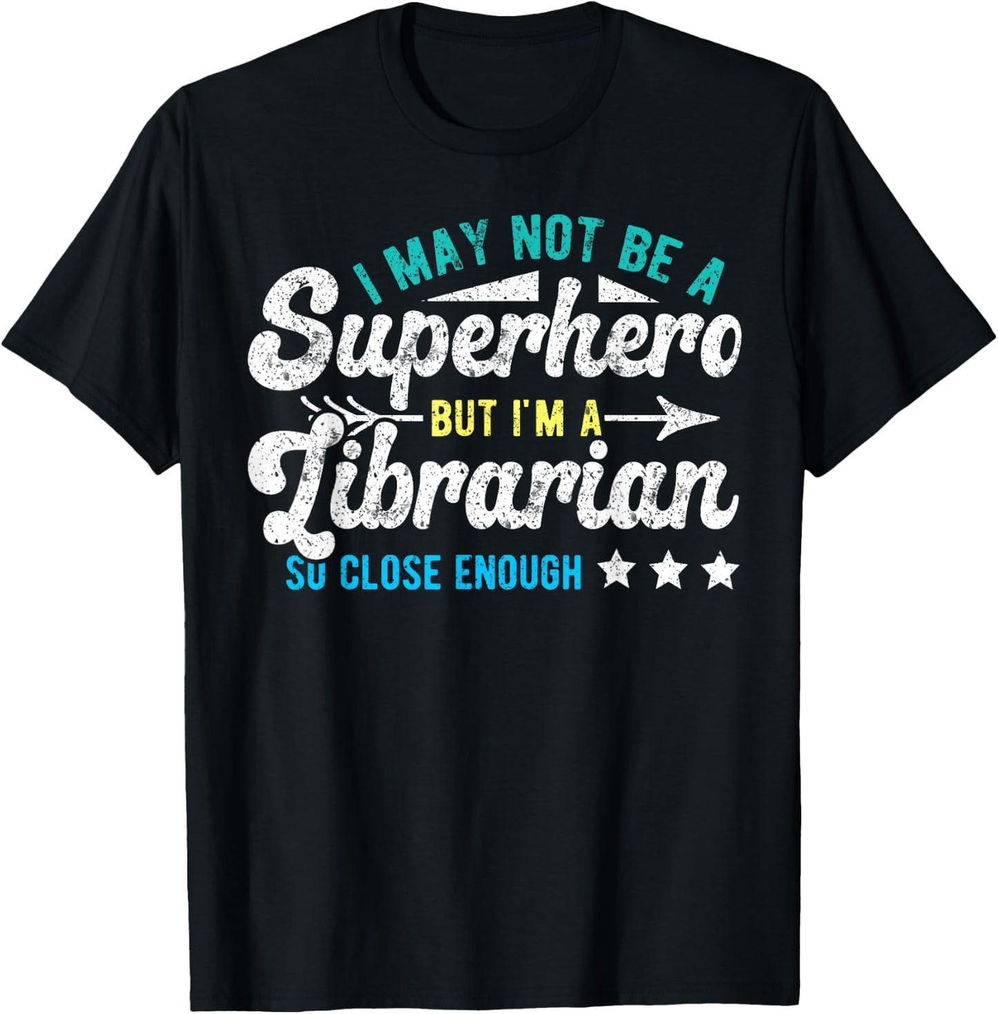 Funny School Librarian Library Superhero & Librarian Library T-Shirt - T-Shirt | Black
