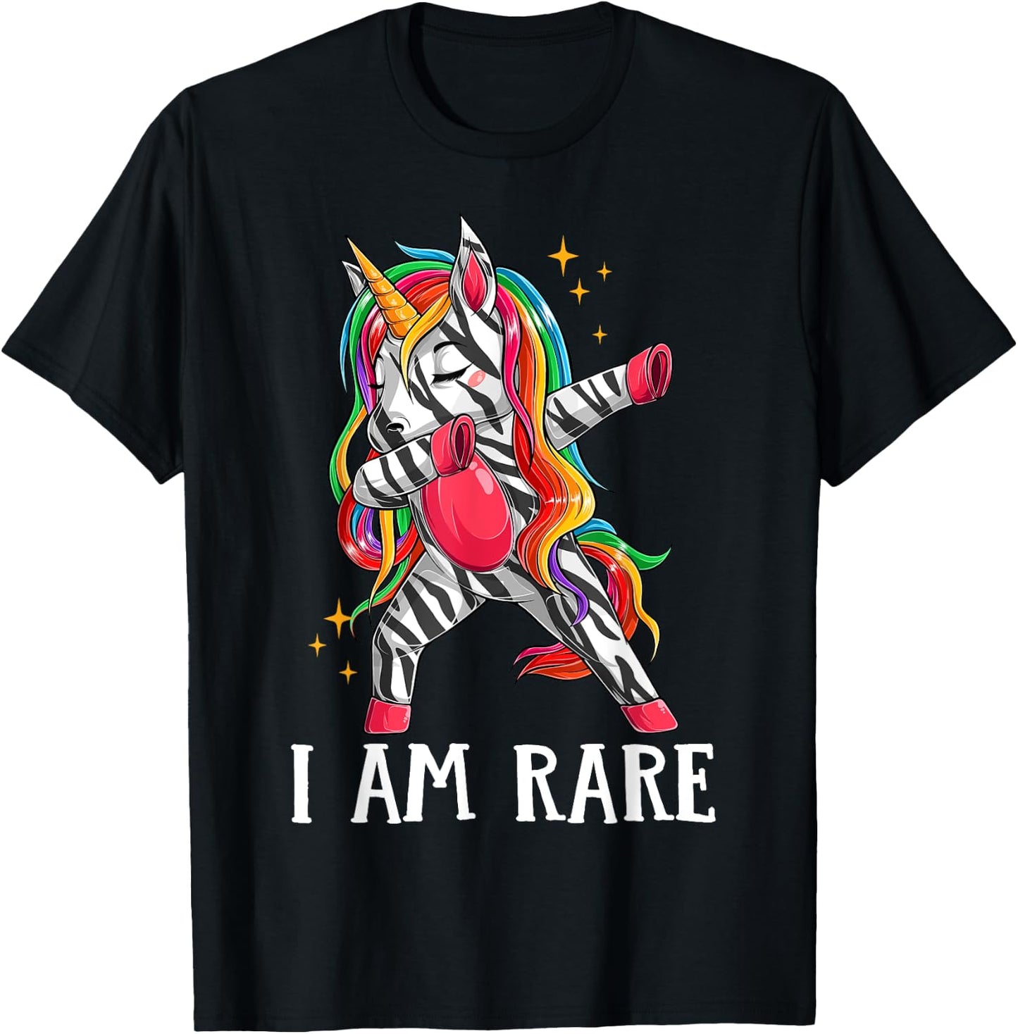 Kids I Am Rare Zebra Unicorn Warrior Rare Disease Awareness T-Shirt - T-Shirt | Black