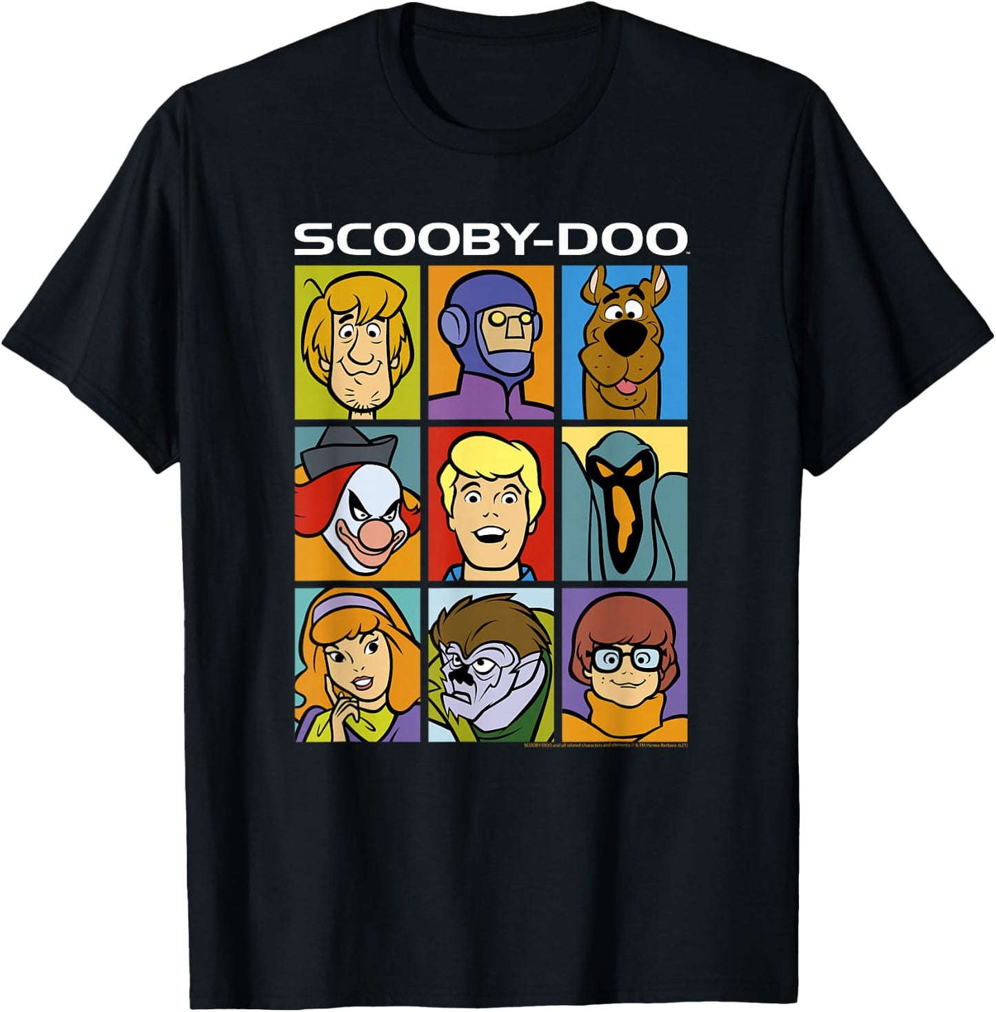 Scooby-Doo Characters & Villains Block Party Poster T-Shirt - T-Shirt | Black