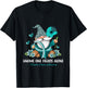 Sunflower Gnome One Fights Alone Ovarian Cancer Awareness T-Shirt - T-Shirt | Black