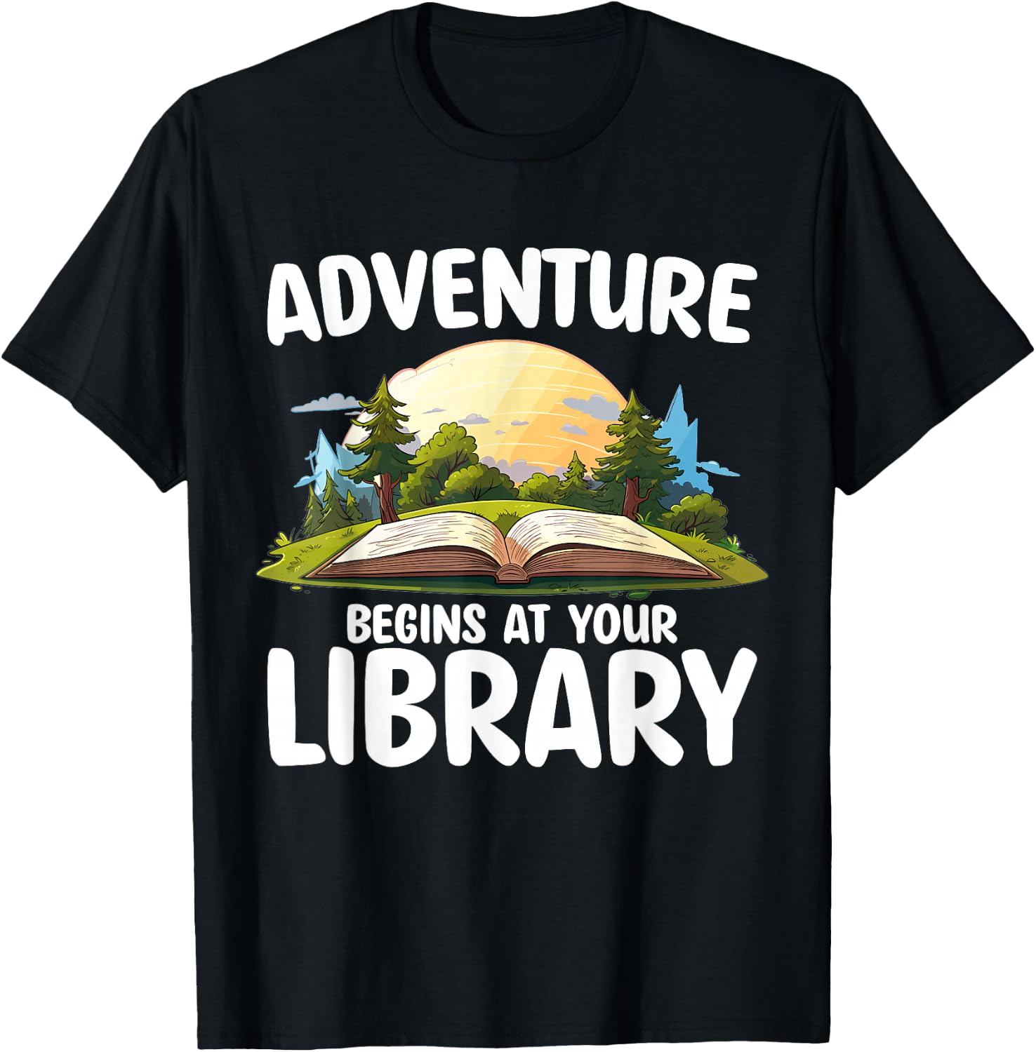 Summer Reading Program 2024 Adventure Begins At Your Library T-Shirt - T-Shirt | Black