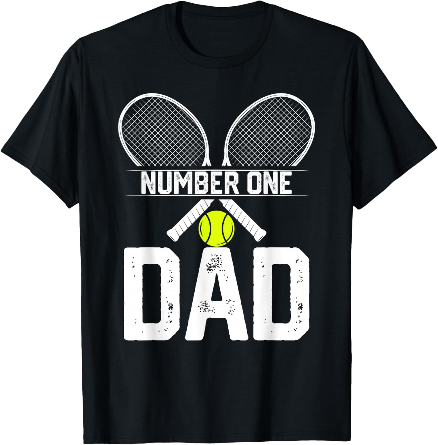 Number One Tennis Dad Tennis Player Father's Day T-Shirt - T-Shirt | Black