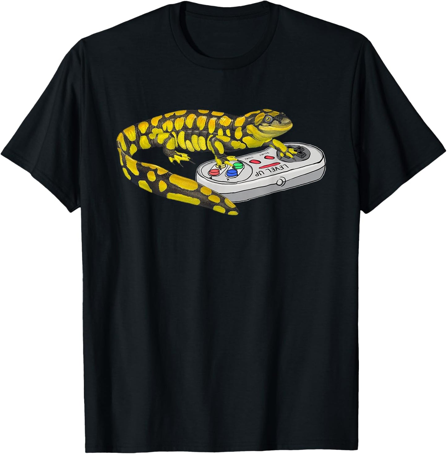Tiger salamander Playing Video Game Salamanders Gamers T-Shirt - T-Shirt | Black