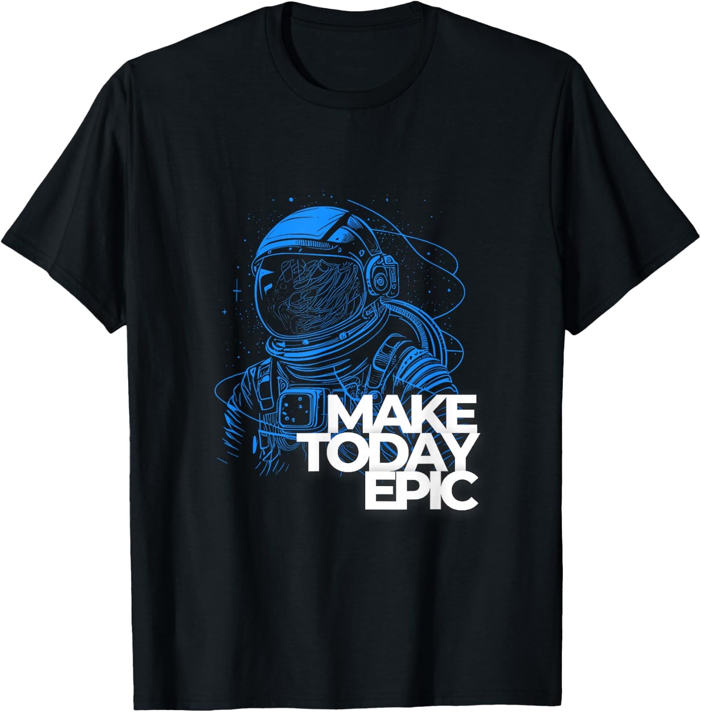 Make Today Epic, Vintage Space, Galaxy, Spaceman Graphic T-Shirt - T-Shirt | Black
