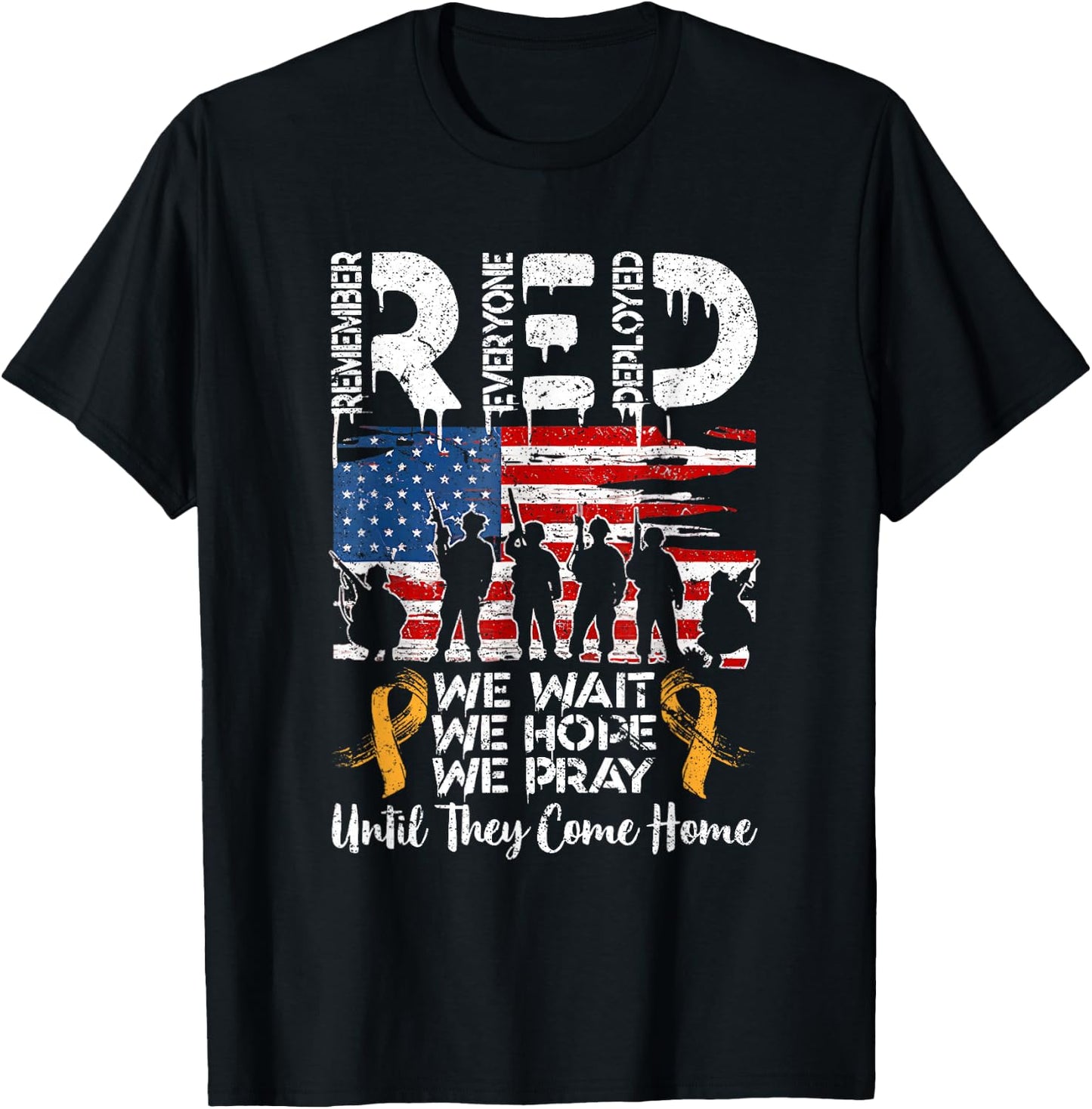 RED We Wait We Hope We Pray Until They Come Home My Soldier T-Shirt - T-Shirt | Black