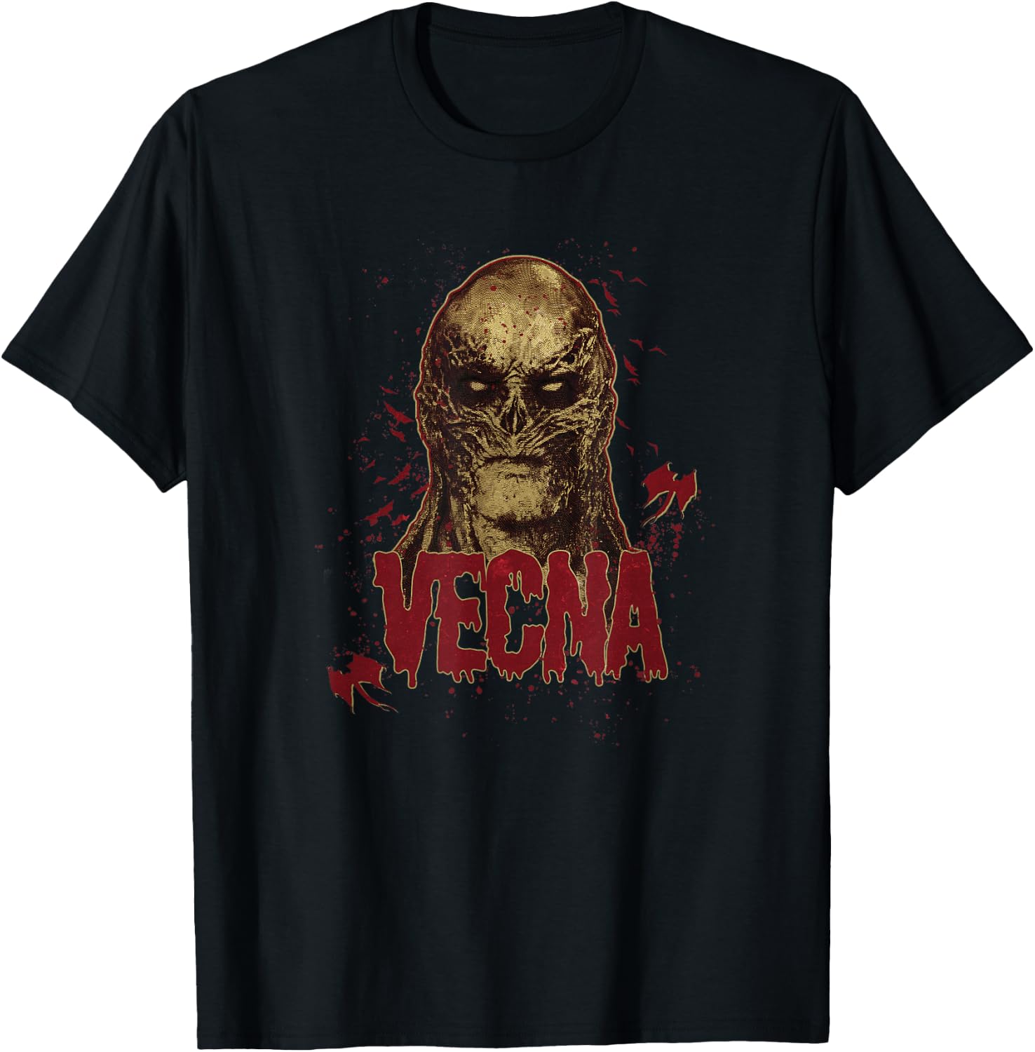 Stranger Things 4 Vecna Splatter Portrait T-Shirt - T-Shirt | Black
