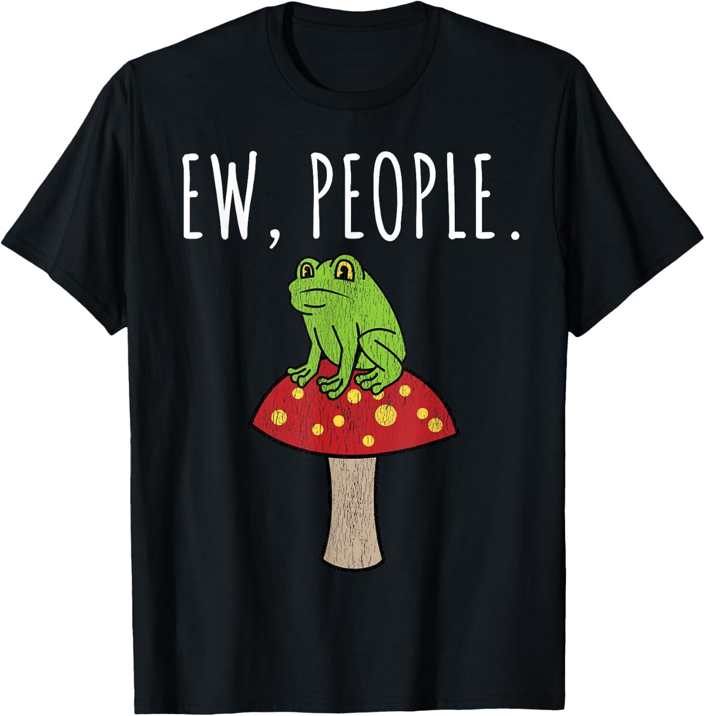 Ew People Frog Mushroom T-Shirt - T-Shirt | Black