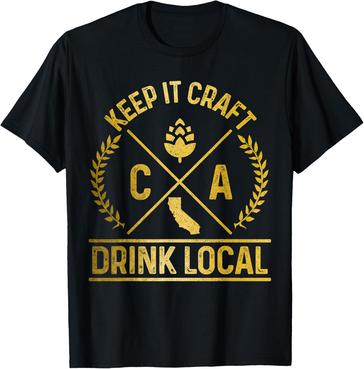Craft Beer California Drink Local CA Brewery Beer Brewer T-Shirt - T-Shirt | Black
