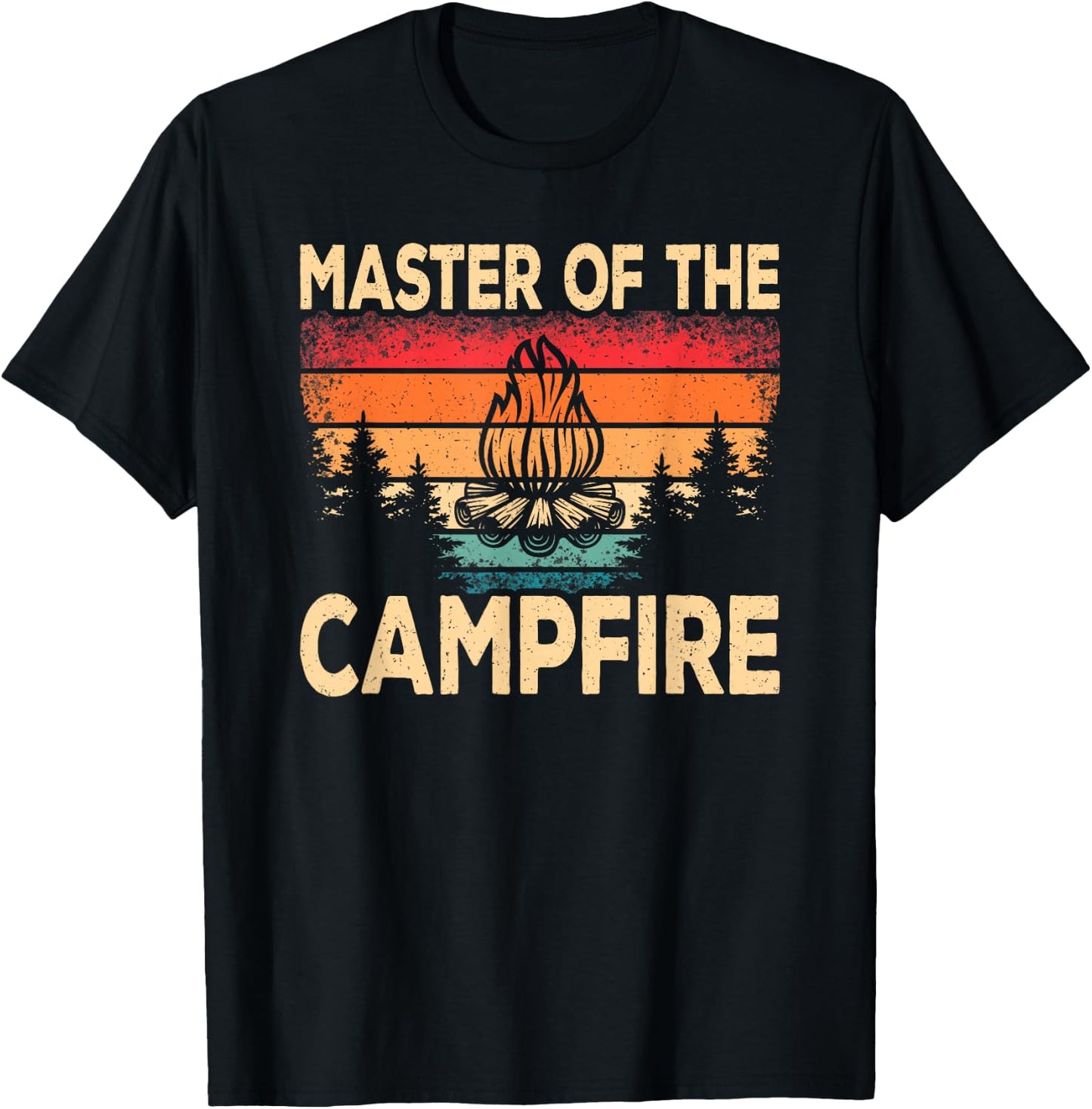 Funny Master Of The Campfire Camper Outdoorlife Camping T-Shirt - T-Shirt | Black