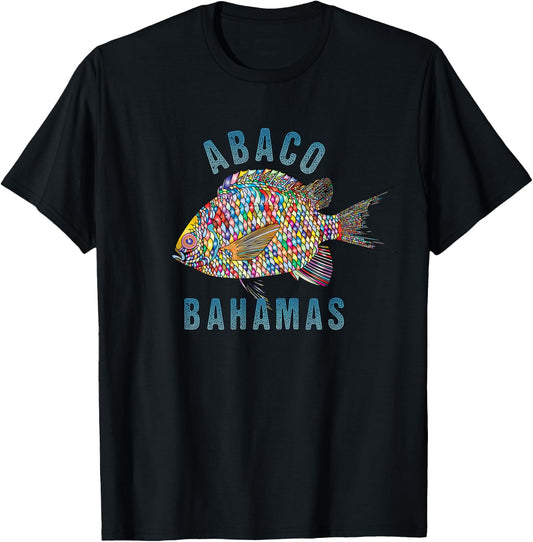 Abaco Bahamas Beach Design / Souvenir Illustration T-Shirt - T-Shirt | Black