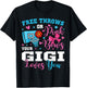 Free Throws or Pink Bows Gigi Loves You Gender Reveal T-Shirt - T-Shirt | Black