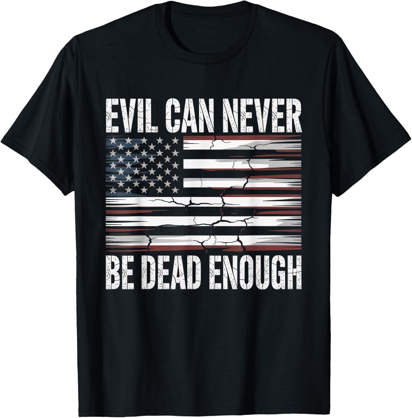 Evil Can Never Be Dead Enough Patriot Flag T-Shirt - T-Shirt | Black