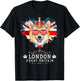 London Idea For Kids With Union Jack Flag Of England & Corgi T-Shirt - T-Shirt | Black