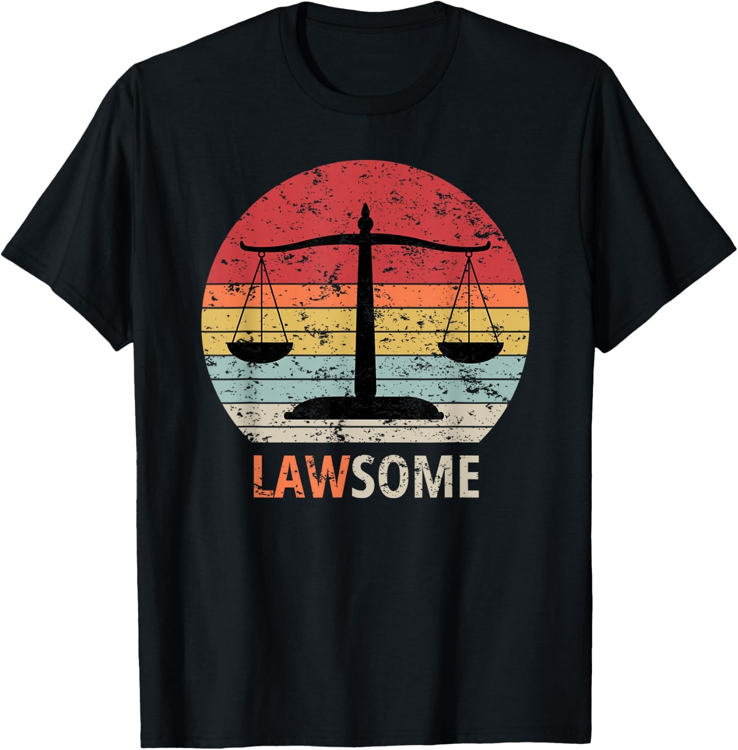 Lawsome Lawyer Paralegal Attorney Pun Vintage T-Shirt - T-Shirt | Black
