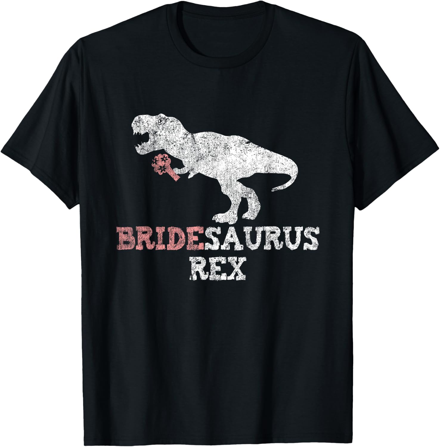 Bridesaurus Rex Vintage Bride Funny Dinosaur Lover T-Shirt - T-Shirt | Black