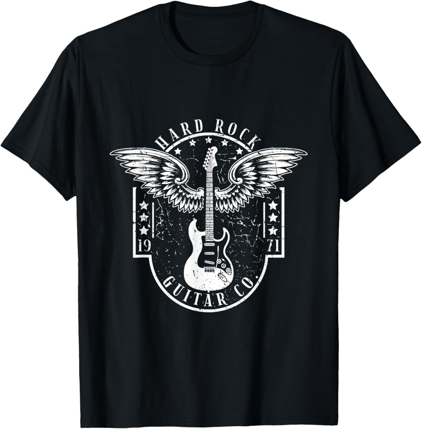 Hard Rock Guitar Co. Guitarist Rock and Roll Rocker Musician T-Shirt - T-Shirt | Black