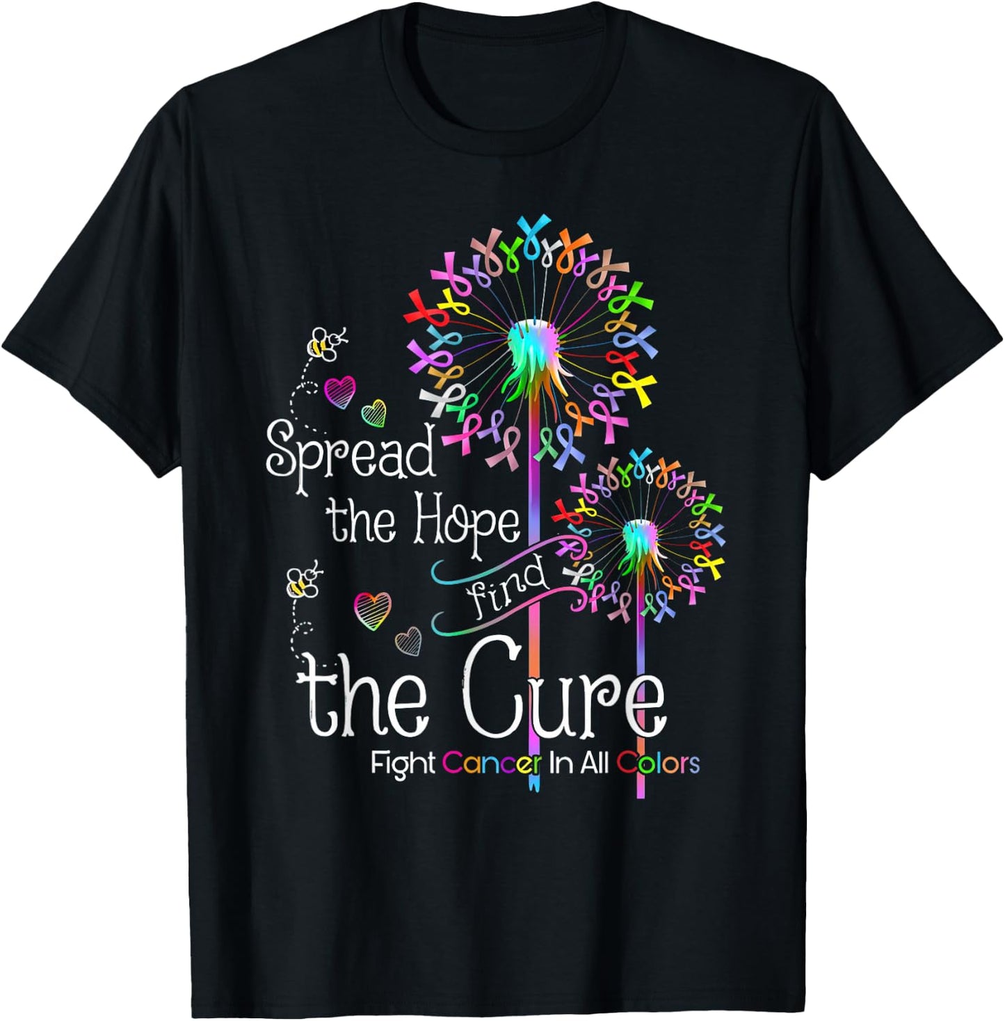 The Hope Find The Cure Fight Black X-Small Classic Fit T-Shirt - T-Shirt | Black
