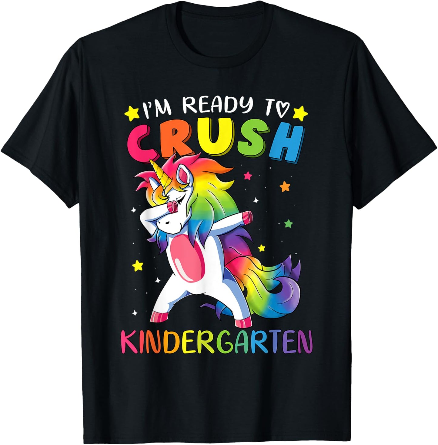 I'm ready to crush Kindergarten Shirt Funny Dabbing Unicorn T-Shirt - T-Shirt | Black