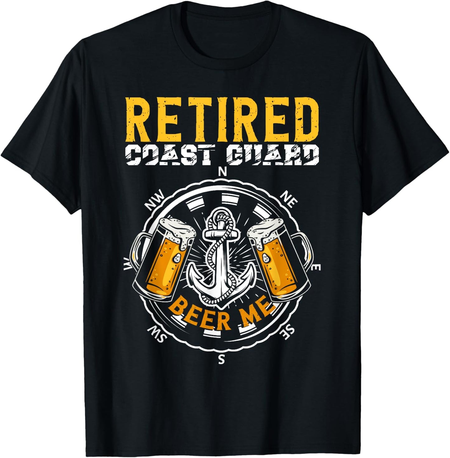 Retired Coast Guard Beer Me Forces Coast Guard T-Shirt - T-Shirt | Black
