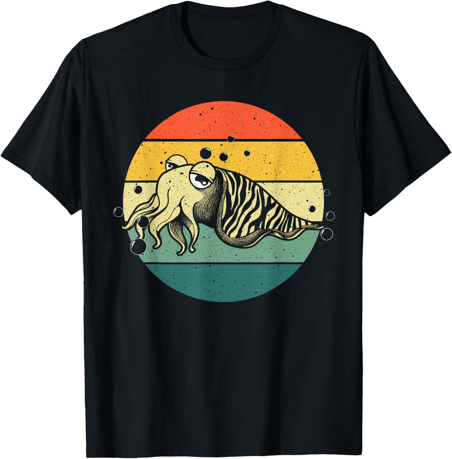 Cute Cuttlefish Design Men Women Cuttlefish Lovers Fishing T-Shirt - T-Shirt | Black