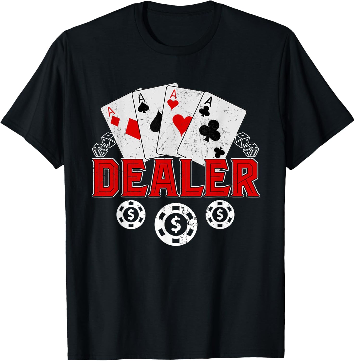 Casino Dealer Halloween Costume Shirt Poker Gambling T-Shirt - T-Shirt | Black