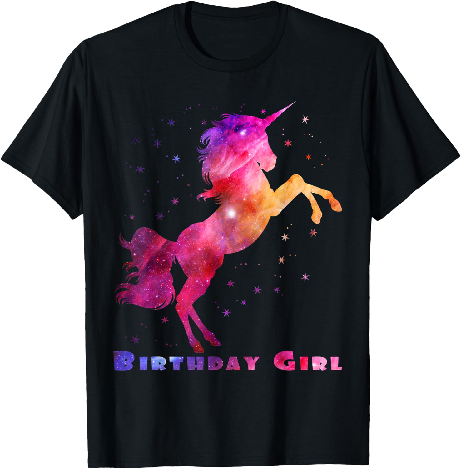 Space Unicorn Birthday Girl Galaxy Unicorn Cute Teens Kids T-Shirt - T-Shirt | Black