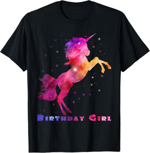 Space Unicorn Birthday Girl Galaxy Unicorn Cute Teens Kids T-Shirt - T-Shirt | Black