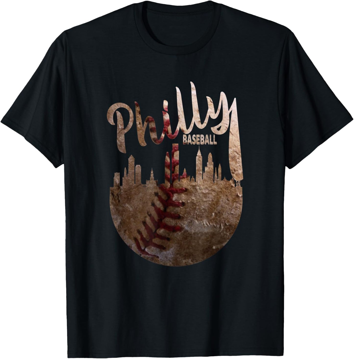 Retro Philadelphia Baseball Vintage distressed Men Women T-Shirt - T-Shirt | Black