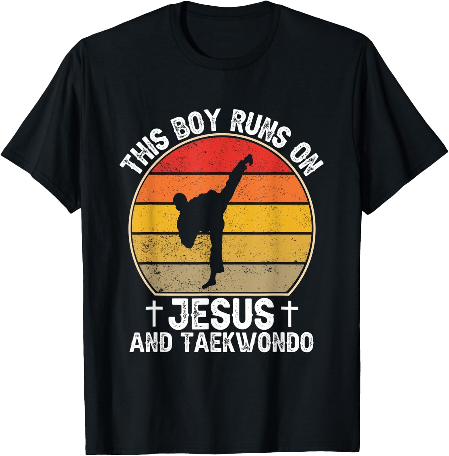 This Boy Runs On Jesus And Taekwondo - Christian Taekwondo T-Shirt - T-Shirt | Black
