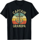 Vintage Captain Grandpa Boat Pontoon Fishing Sailor Anchor T-Shirt - T-Shirt | Black