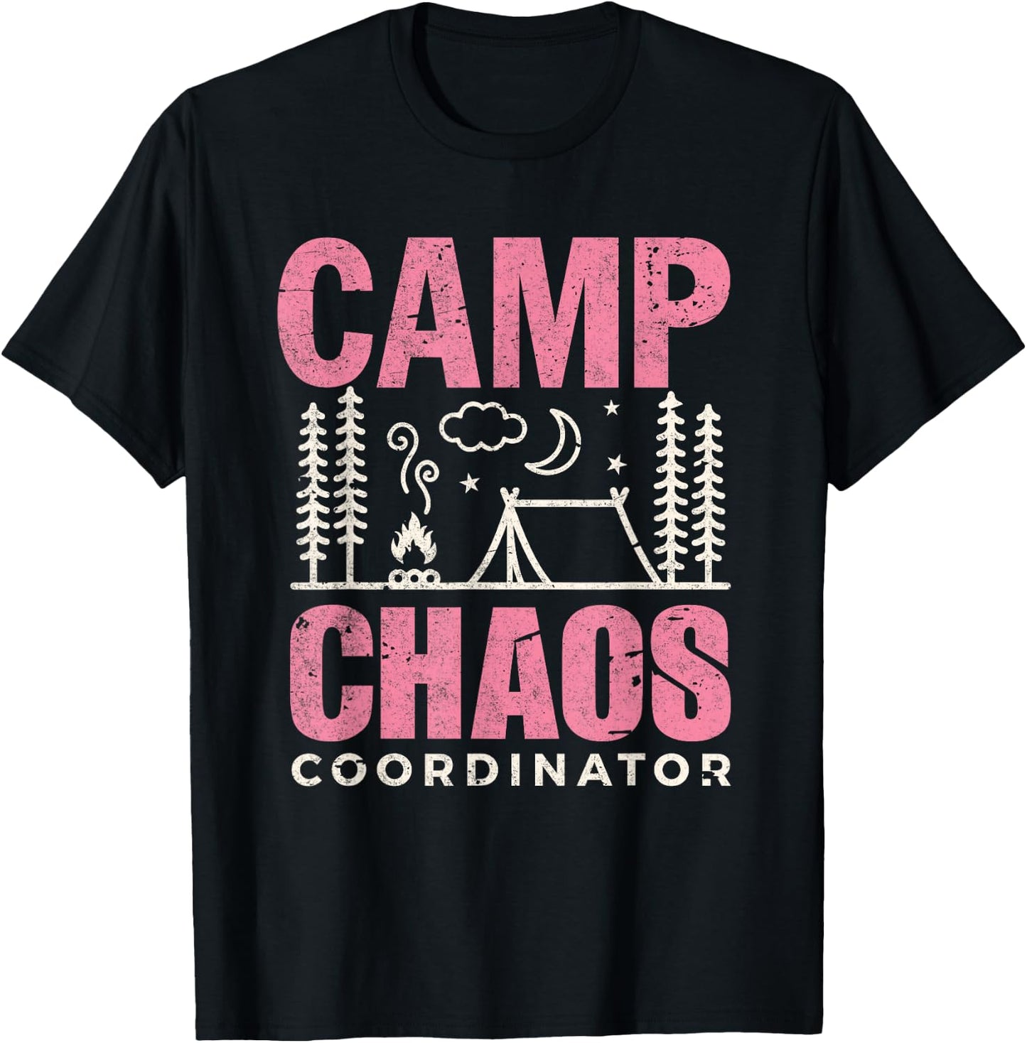 Funny Camp Shirt Camping Chaos Coordinator Hiking Adventure T-Shirt - T-Shirt | Black