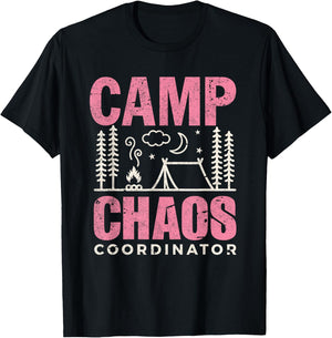Funny Camp Shirt Camping Chaos Coordinator Hiking Adventure T-Shirt - T-Shirt | Black