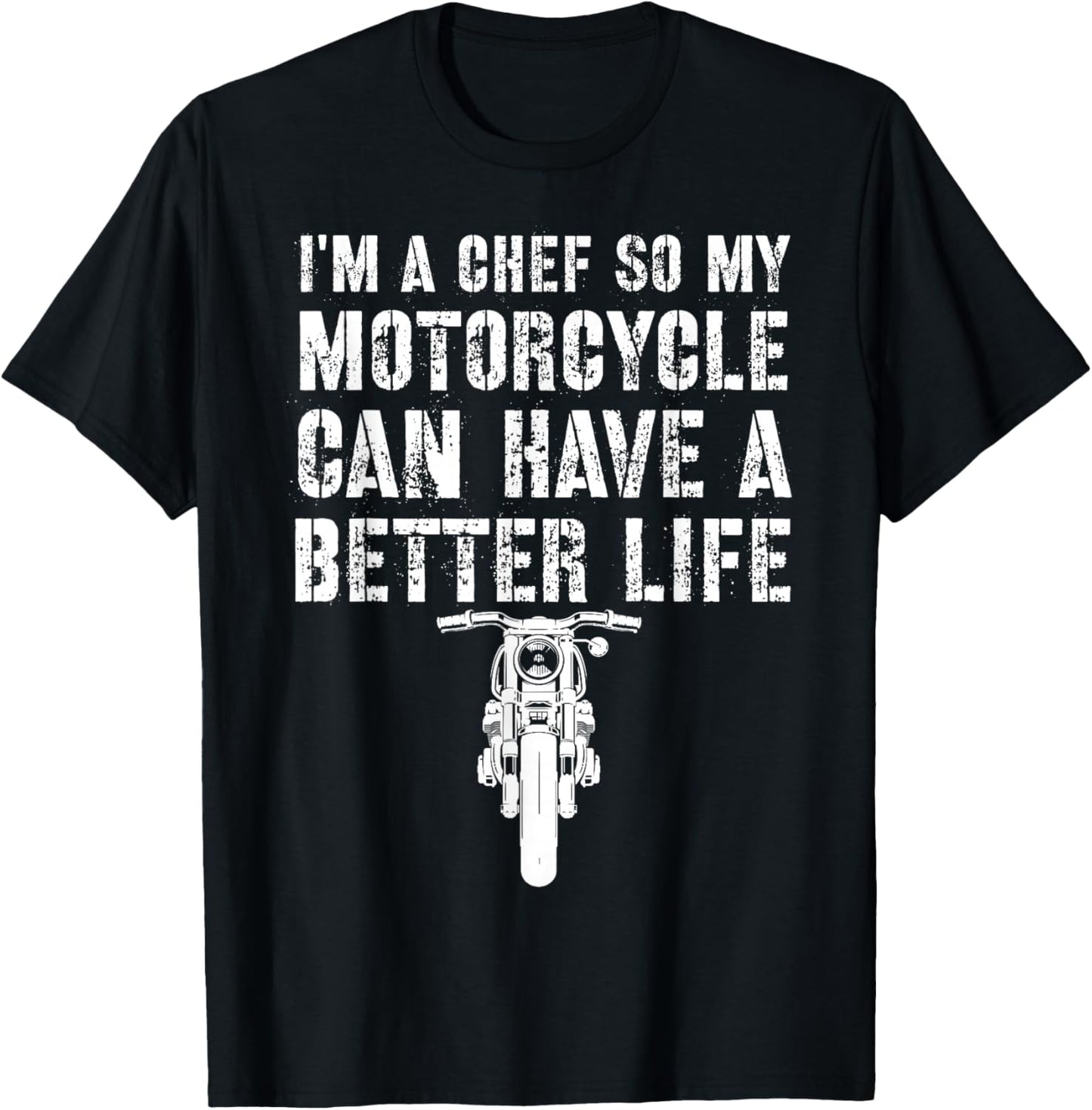 Funny Motorcycle Chef Cooking Shirt Culinary Gift T-Shirt - T-Shirt | Black