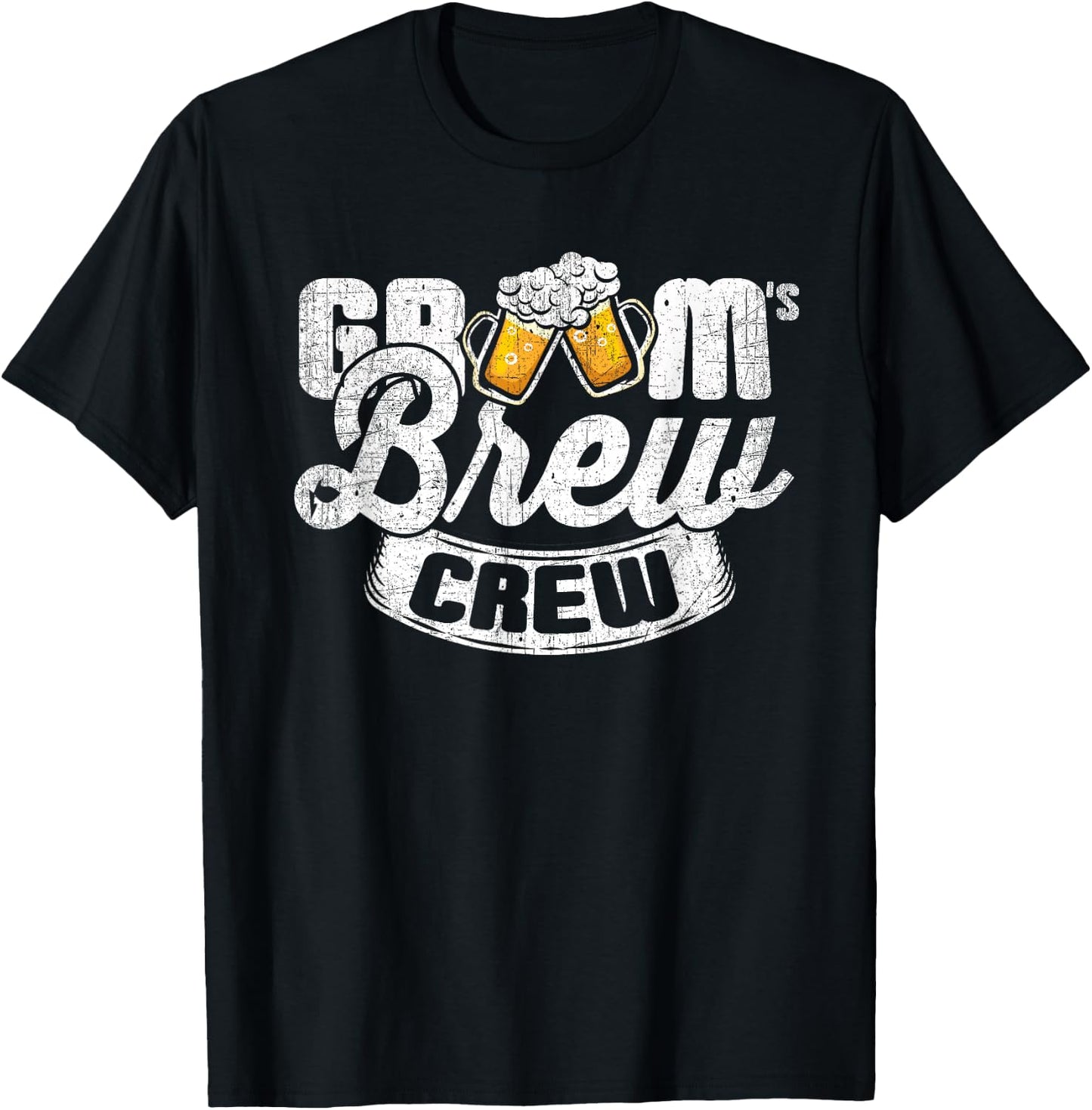 Grooms Brew Crew - Groomsmen & Best Man T Shirt T-Shirt - T-Shirt | Black