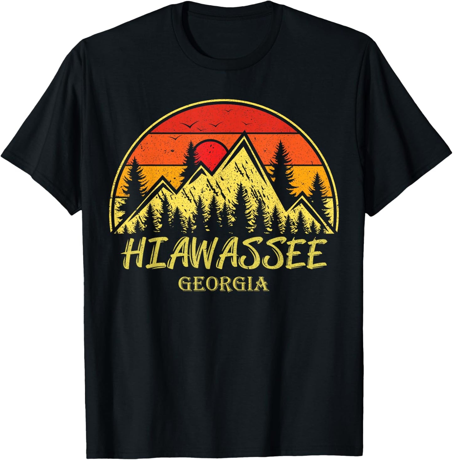 Vintage Hiawassee Georgia GA Mountains Hike Hiking Souvenir T-Shirt - T-Shirt | Black