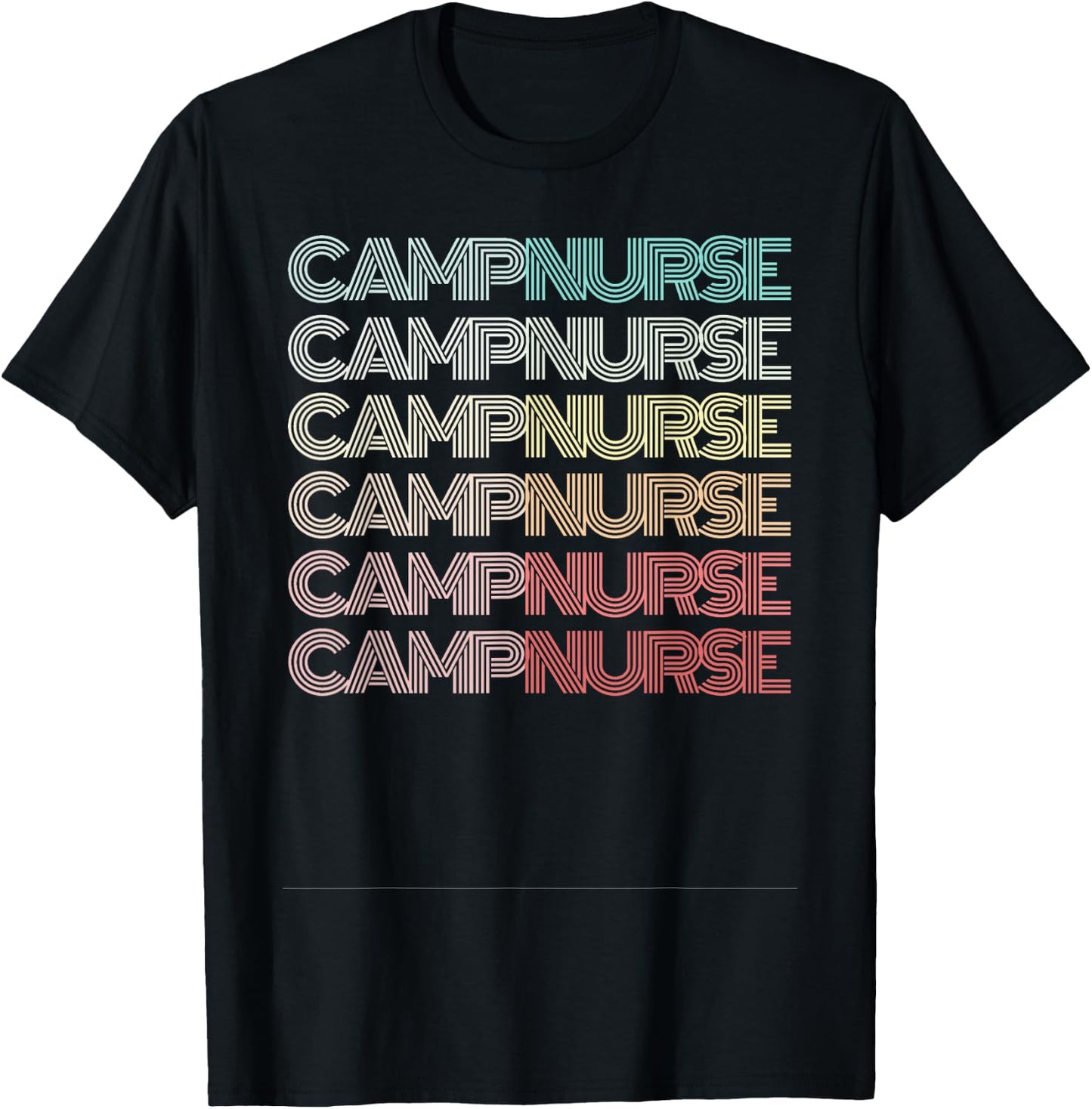 Retro CAMP NURSE Groovy Nursing Student Camping Medical RN T-Shirt - T-Shirt | Black