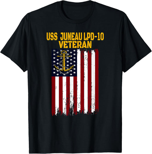 USS Juneau LPD-10 Amphibious Transport Docks Veterans Day T-Shirt - T-Shirt | Black