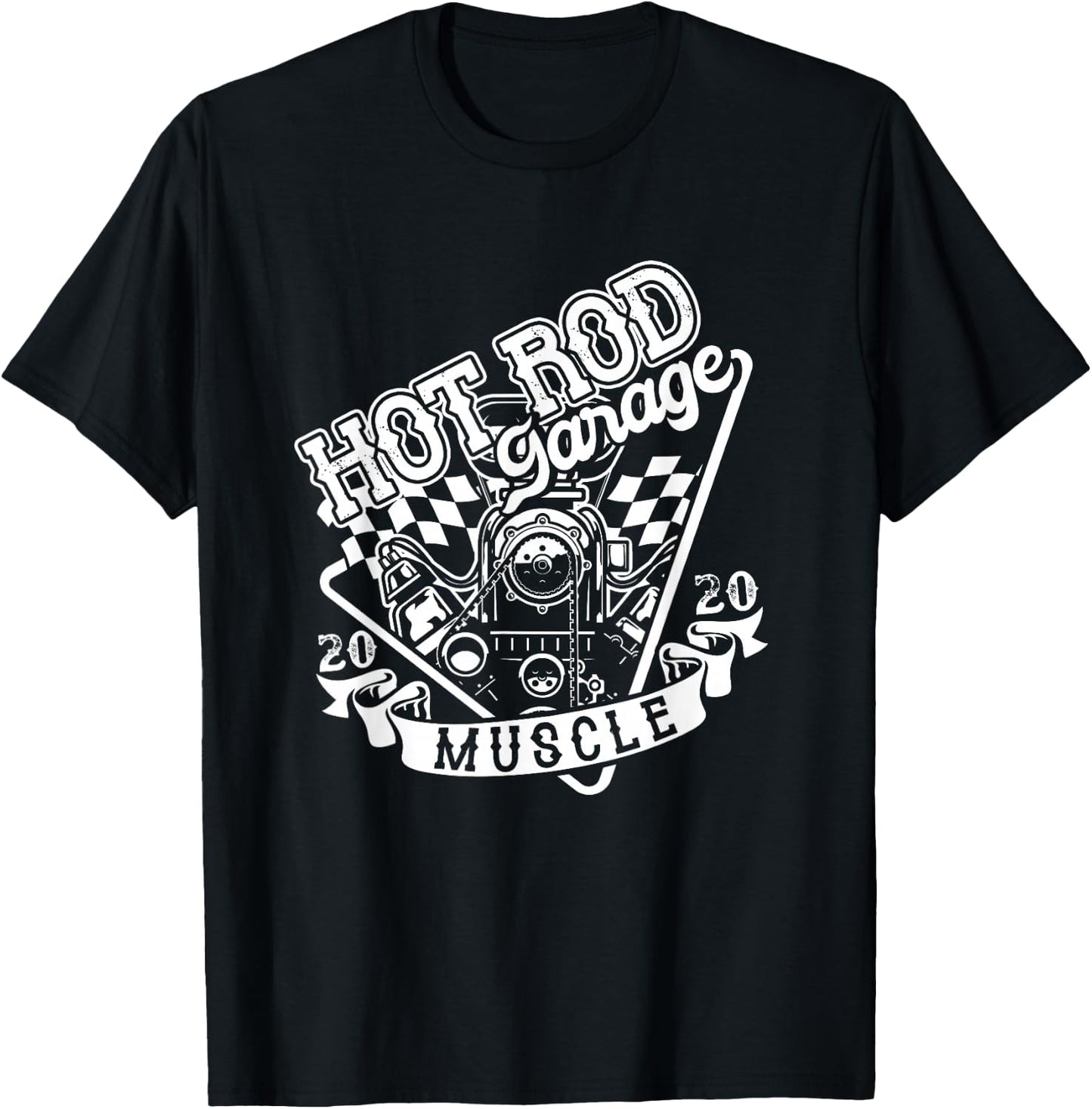 Hot Rod Garage American Old Car Classic Modified T-Shirt - T-Shirt | Black