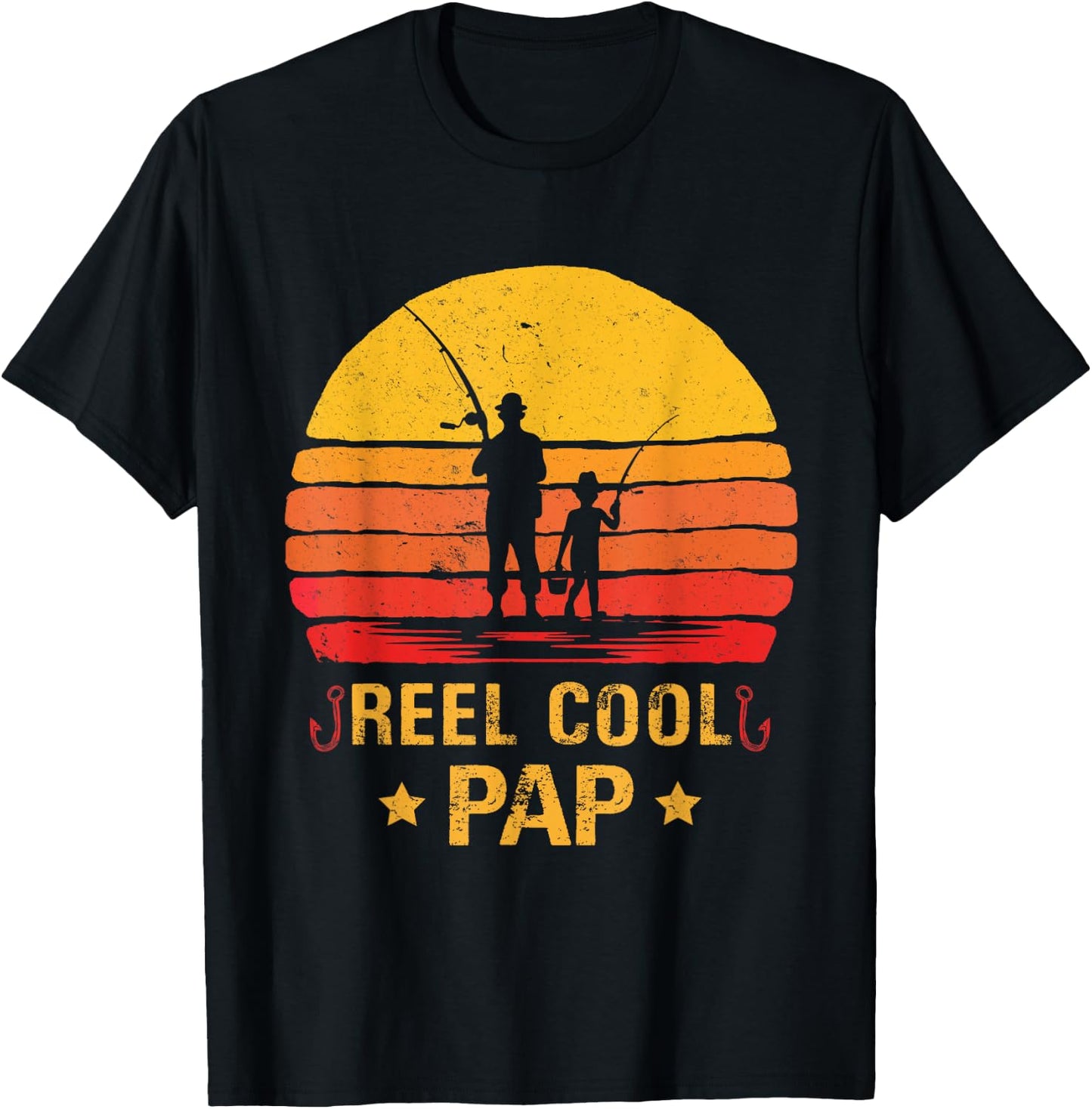 Reel Cool Pap Fishing Fathers Day T-Shirt - T-Shirt | Black